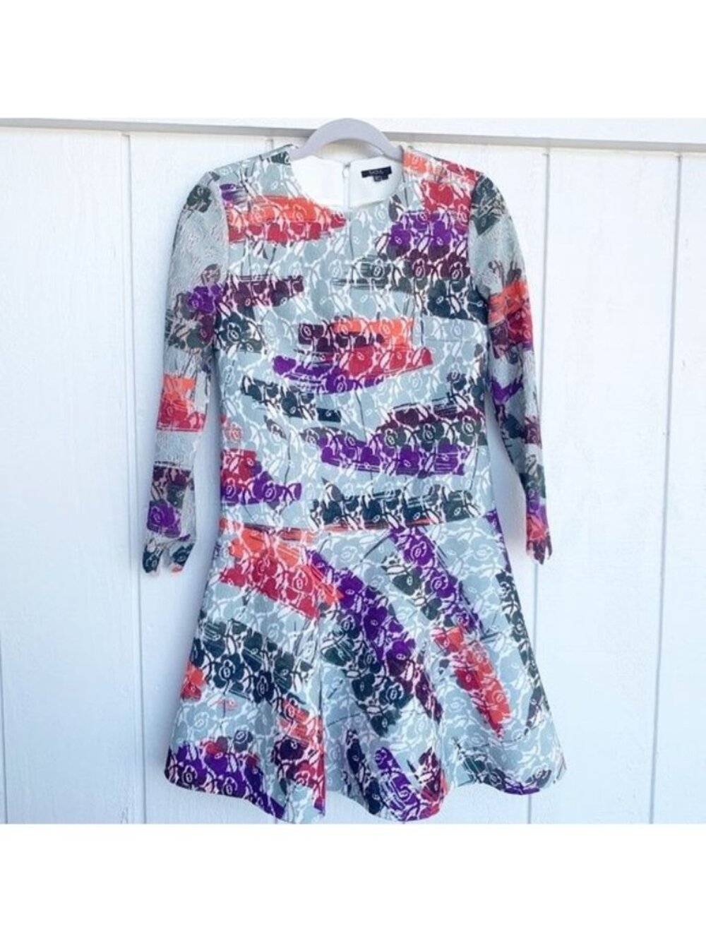 Anthropologie Raoul Sebasto Multi-Color Floral Lace Dress Women's 6